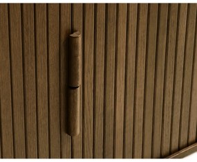 Cassettiera bassa marrone in rovere con ante scorrevoli 76x160 cm Cavo - Unique Furniture