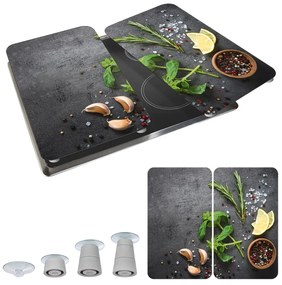 Set di 2 copri stufe in vetro grigio Herbs Universal - Wenko