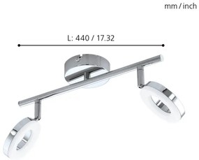 Eglo 94757 - Lampada LED da bagno GONARO 2xLED/3,8W/230V