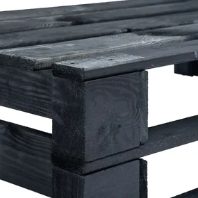 Panca da giardino angolare con pallet in legno nera