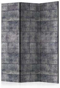 Paravento separè Fortezza di cemento (3 pezzi) - composizione industriale, grigio