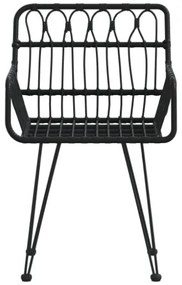 Sedie da Giardino 2pz con Braccioli Nero 56x64x80 cm Rattan PE