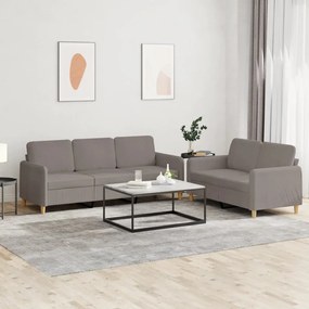 Set Di Divani 2 Pz Con Cuscini Tortora İn Tessuto /