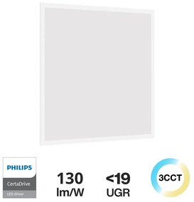 Pannello LED 60x60 42W CCT Bianco Variabile UGR19 - PHILIPS CertaDrive Colore Bianco Variabile CCT