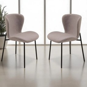 Sedia imbottita in tessuto soggiorno Grigio ABRAM 2 sedie