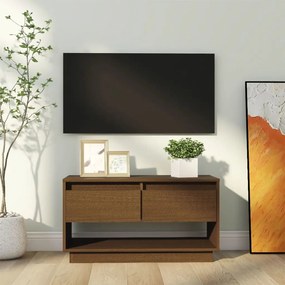 Mobile tv miele 74x34x40 cm in legno massello di pino
