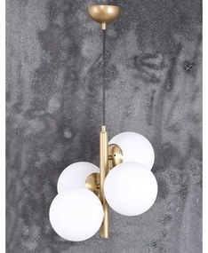 Lampada a sospensione con paralume in vetro oro e bianco ø 15 cm Forte - Squid Lighting