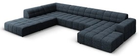 Divano angolare blu (angolo sinistro/"U") Chicago - Cosmopolitan Design