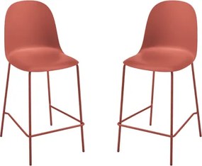 Sgabello con seduta in polipropilene Ruggine e gambe in metallo - FOX 2 pezzi