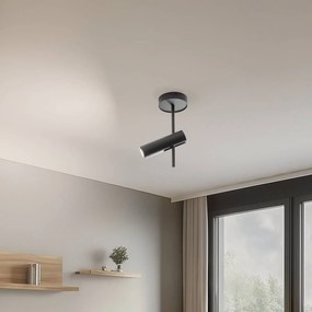 SIGMA Faretto da soffitto Leda 1, verde oliva, a 1 luce, acciaio, altezza 34 cm