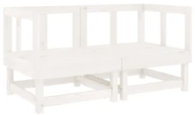 Set salotto da giardino 6 pz bianco in legno massello di pino