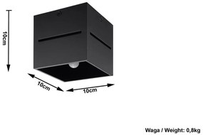 Plafoniera Quadrata da Soffitto in Alluminio LOBO G9 Nera da interno