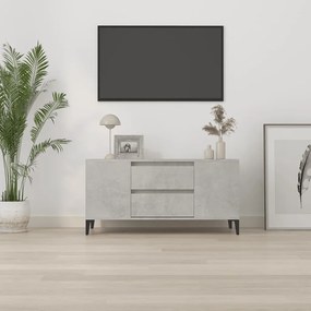 Mobile per tv grigio cemento 102x44,5x50 cm legno multistrato