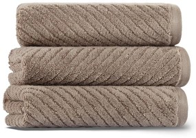 Asciugamano in cotone marrone 71x40 cm Chevron - Foutastic