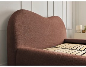 Letto matrimoniale arancione imbottito con spazio contenitivo con rete inclusa 180x200 cm Orlane – Bobochic Paris