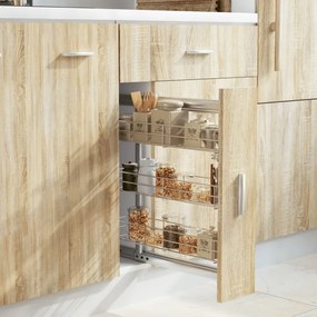 Cestino Da Cucina İn Rete A 3 Livelli Argento 47x15,5x55,5 Cm /