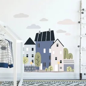 Adesivi murali per ragazzi - Blue Town | Inspio