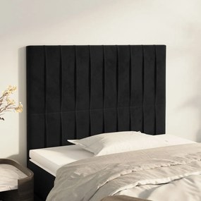 Testiera 2 Pz Nera 80x5x78/88 Cm İn Velluto /