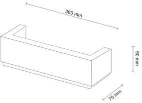 Applique BRICK 2xE14/12W/230V gesso/bianco