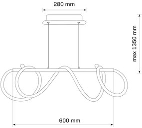 Lampadario LED a sospensione con filo EMMA LED/38W/230V nero