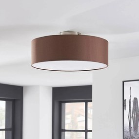 Plafoniera soffitto Sebatin Lindby, dimmerabile, Marrone / Ruggine, Camera da letto, Tessuto / Stoffa / Seta, Moderno, Plafoniera