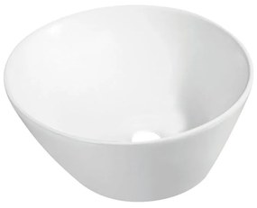 Lavabo da appoggio tondo piletta non inclusa in ceramica bianco lucido piletta non inclusa