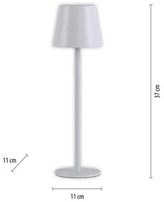 Leuchten Direkt 19250-16-LED Lampada ricaricabile da esterno EURIA LED/3W/5V IP54 bianco