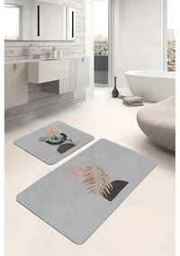 Tappetini da bagno grigi in set da 2 100x60 cm - Minimalist Home World