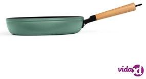 Livoo Set di Padelle per Friggere 2 pz con Manici in Legno Verde