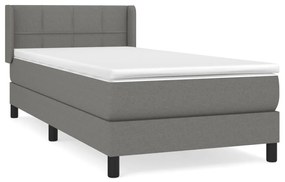 Giroletto a molle con materasso grigio scuro 90x190 cm tessuto