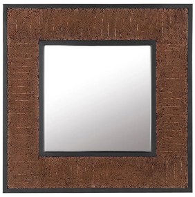 Specchio da parete legno marrone 60 x 60 cm BOISE Beliani