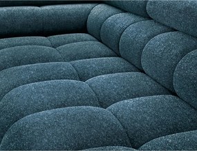 Divano angolare blu allungabile/con contenitore (con penisola a sinistra/a L) con rivestimento in bouclé Ferucce – ELTAP