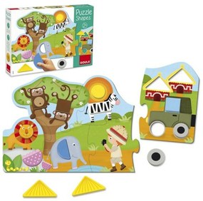 Puzzle di Legno per Bambini Goula Goula Safari Legno (19 pcs)