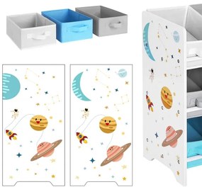Portaoggetti per bambini con scatole in tessuto ANET blu/bianco