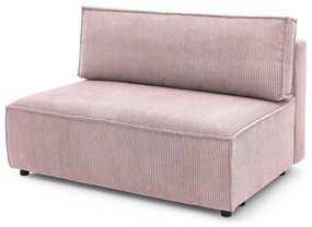 Modulo divano in velluto a coste rosa chiaro, pezzo centrale Nihad modular - Bobochic Paris