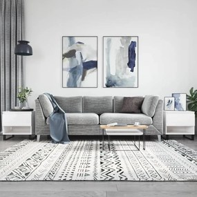 Tavolini Salotto 2pz Bianco Lucido 50x46x50cm Legno Multistrato /