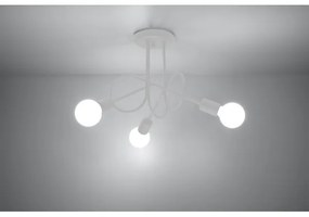 Sollux SL.1431 - Lampadario a plafone LOOP 3xE27/15W/230V bianco