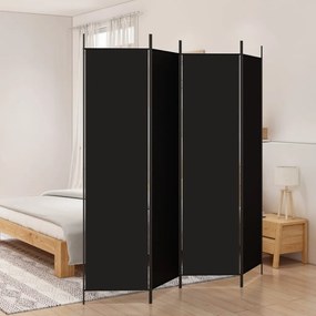 Divisorio A 4 Pannelli Nero 200x200 Cm İn Tessuto /