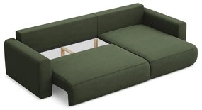 Divano angolare color kaki allungabile/con contenitore (con penisola a destra/con chaise lounge) Kapua – Makamii