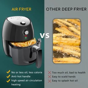 Aigostar - Friggitrice a d'aria 1500W/230V 3,5l nero