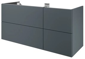 Mobile da bagno sotto lavabo SENSEA Neo grigio laccato lucido L 135 x H 64 x P 48 cm 4 cassetti, lavabo non incluso