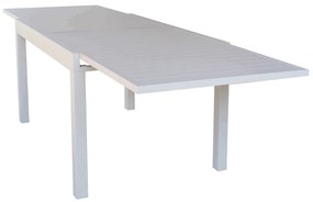 JERRI - set tavolo in alluminio cm 135/270 x 90 x 75 h con 10 Poltrone Dynamo