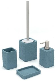 Scopino bagno da appoggio turchese cobalto in resina effetto pietra