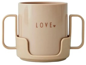 Tazza beige per neonati Love Mini - Design Letters