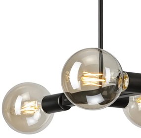 Lampadario a sospensione con supporto rigido ASTRID 4xE27/60W/230V nero