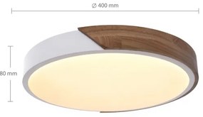 Brilagi - Lampada dimmerabile PILANA LED/48W/230V rovere/bianco Ø 40 cm + telecomando