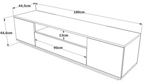 Composizione Da Soggiorno Mobile TV Con Tavolino E Madia Bianco E Rovere Frame