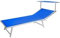 Lettino con tetto parasole Cefalu blu