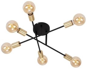 Briloner 3868-065 - Lampadario a plafone BLACK STEEL 6xE27/60W/230V