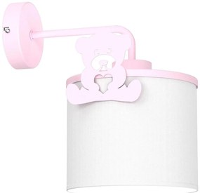 Applique per bambini SWEET 1xE27/15W/230V bianco/rosa/orsacchiotto